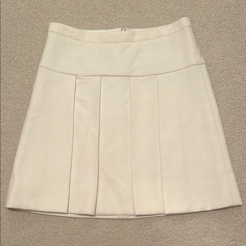 Pleated Cream J.Crew Mini Skirt